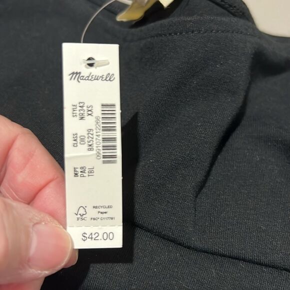 Madewell NR343 Black Scoopneck Cap-Sleeve Tee NWT - Picture 5 of 8